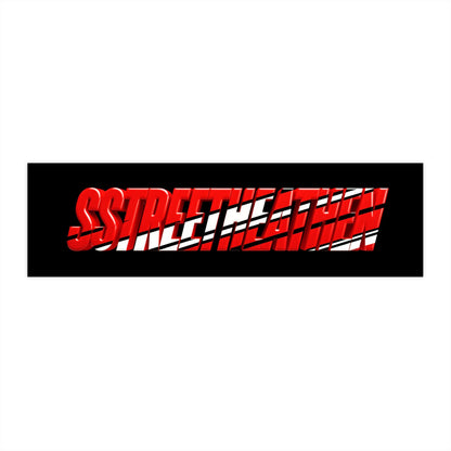 Street Heat Racing Bumper Sticker — Bold Red Slashed Typography Car Decal